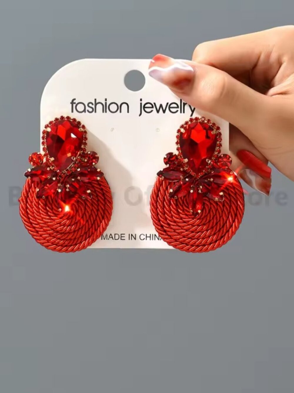 Vintage Handmade Colorful Glass Exaggerated Ear Studs